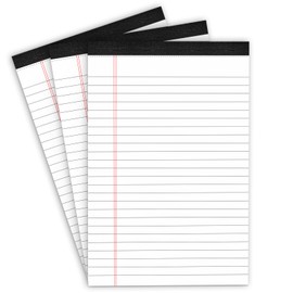 MuiAng 3 Pack Note Pads 5 x 8 Inch, Small Notepad, College Ruled Legal Pads, White Lined Writing Pads for Work or School, 30 Sheets/Pad, Perforated Recycled Note Paper for Note-Taking, Grocery List
