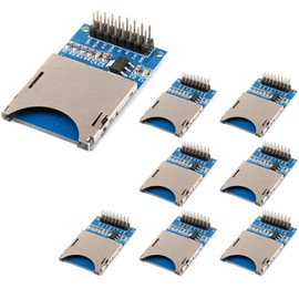 Pack of 8 SD Card Reader Modules SD Card Reader Shield Module Compatible SD Memory Module TF Card SPI Interface for Arduino ESP for Raspberry Pi