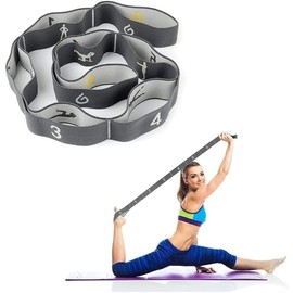 Banda De Estiramiento YogaElastica, Bandas de Resistencia, Correa Elástica Correa de Bucle Múltiple, Bandas Elasticas demultibucle para fisioterapia, pilates, yoga, ejercicio de danza y gimnasia Gris