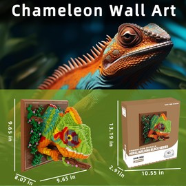 3D Wall Art Elephant Building Block Sets - Cute Animal Micro Mini Building Bricks Kit Creative Ideals Toy for Adult, Collectible Architecture Decoration, Party Favor for 14+ Adult, 1625PCS (Elephant)