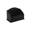 Designstyles Black Wooden Desktop Letter Holder – 5 Compartment Mail