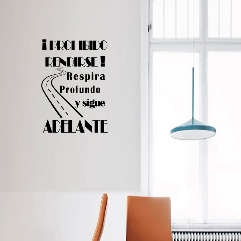 Phrase Vinyl “Prohibido Rendirse...” [Spanish Language]Decorative Motivational Sticker Phrases for