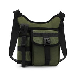 FuninCrea Shoulder Bag for Men with Water Bottle Holder Pocket, Multiple Pockets Mens Crossbody Bag Casual Satchel Bag Men (Green)