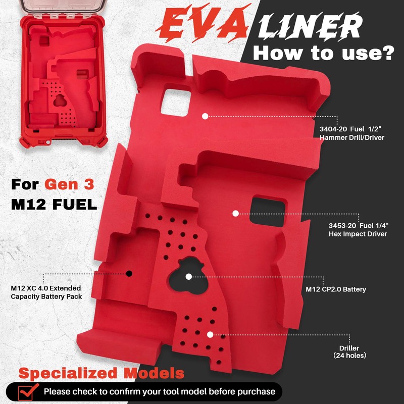 Terixe EVA Liner for Milwaukee 48-22-8435 Packout Tool Box -