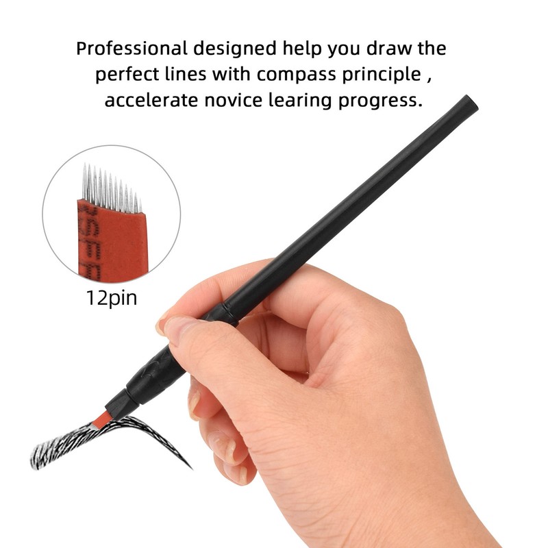 10pcs 12F Microblading Pen Home Salon Ergonomic Disposable Manual Eyebrow