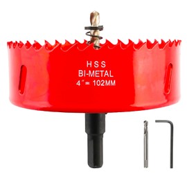 Hole Saw 4 Inch(102mm) for Wood, Plastic Board, Ceiling,Drywall, and Metal Sheet - HSS Bi-Metal Hole Cutter with Pilot Drill Bit
