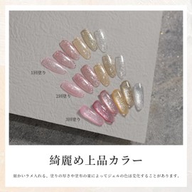 Coikaze Gel Nails, Gently Glitter, Fine Glitter, Color Gel Set, Gel Nail Color, Glitter Gel, Glitter Gel, Glitter Gel, 6 Colors, UV and LED Compatible (Sparkling Glitter Gel)