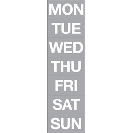 Magna Visual White on Gray Magnetic Days of The Week 1" x 2"