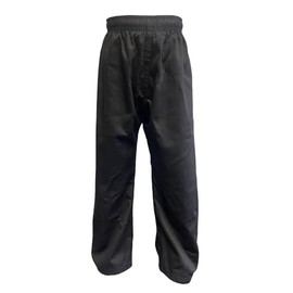 QuikStryke Blank Blank Uniform Karate Pants - 8 oz Elastic Waist + Drawstring (5) Black