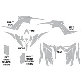 AMR Racing ATV Graphics kit Sticker Decal Compatible with Yamaha Raptor 700 2013-2021 - Meltdown Blue White