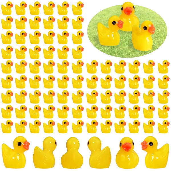 Mini Resin Ducks, Pack of 100 Mini Duck Figures, Mini