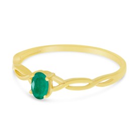 10k Yellow Gold Oval Emerald Ring (Size 6.5)