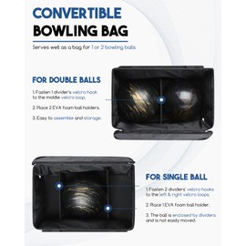 Bowling Ball Bag 2 Ball Bowling Bag with Wheels Blue Bowling Rolling Roller Bags for Bowling Set Stuff Supplies Double Dual Bowling Ball Tote for Bowling Equipment Bowling Accessories for Men Women