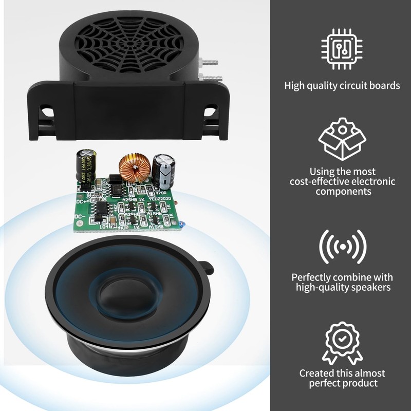 MIRKOO Backup Alarm 110dB 12V-80V DC Waterproof Industrial Heavy-Duty Backup