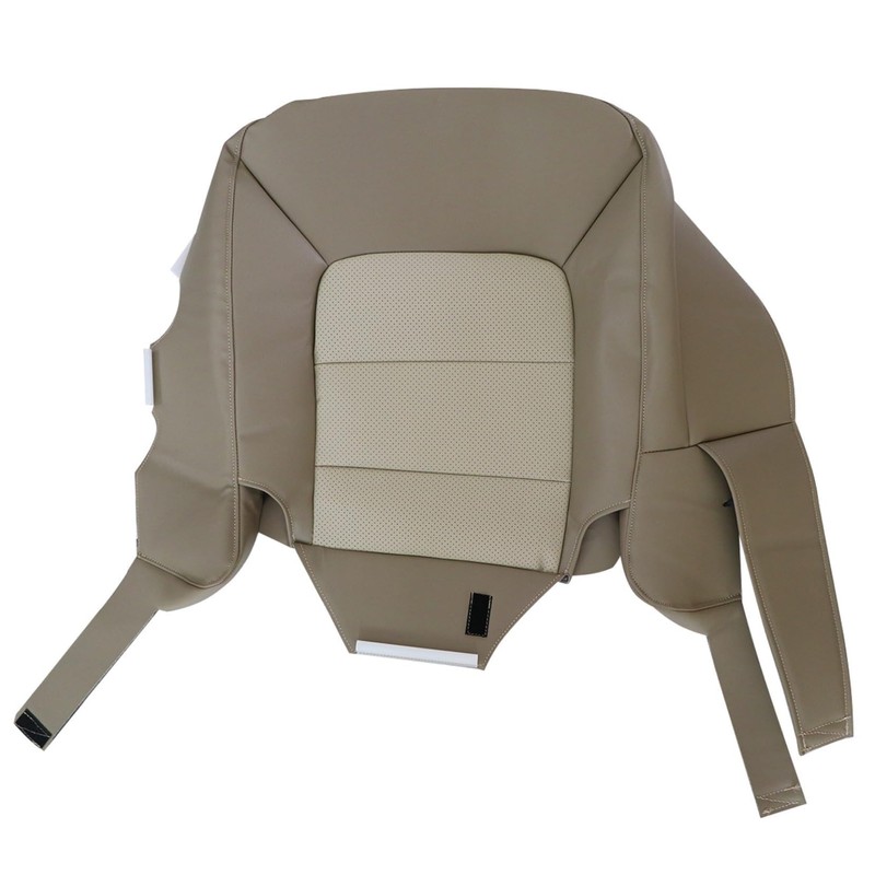 Priprilod Perforated Tan Leather Driver Side Bottom Replacement Seat Cover