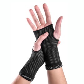 KOEMCY Wrist Brace Pack of 2 Wrist Support for Men and Women Elastic Hand Bandage Sports Bandages for Left and Right Handed Arthritis, Tendonitis, Sprain (L, Black)