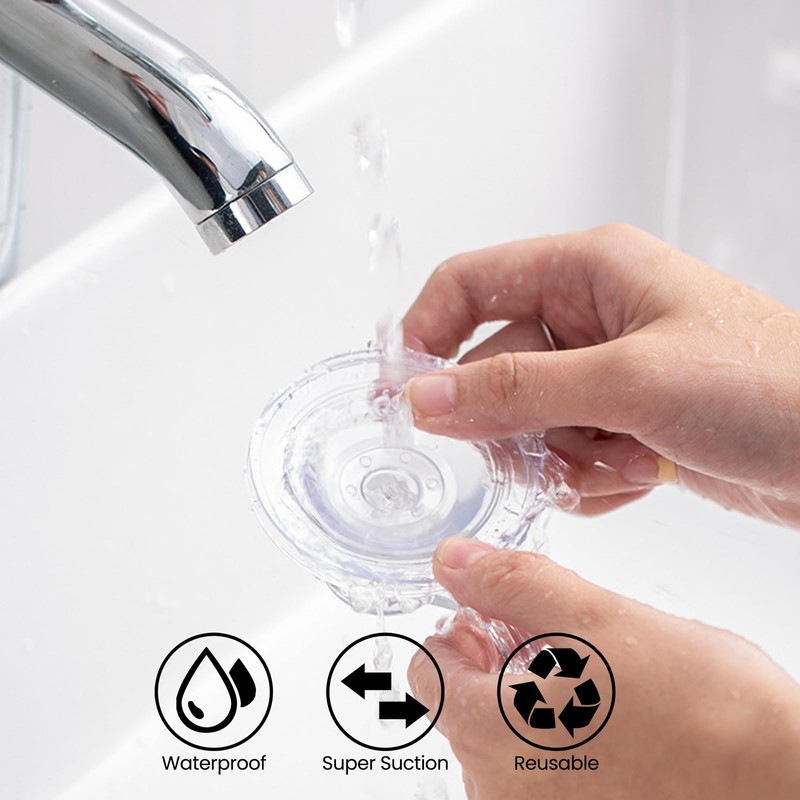 ONLYQIQIU Suction Hooks, Plastic Vacuum Seamless Sucker Hook Heavy Duty