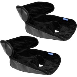 INFANZIA Waterproof Protective Pad for Potty Training, Child Seat Protector with Dry Seat for 6 Months - 4 Years, Universal for All Pushchairs & Car Seats (Black Short Pile, Pack of 2)