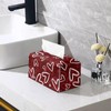KUIFORTI Love Heart Tissue Box Valentines Day Leather Tissue Box