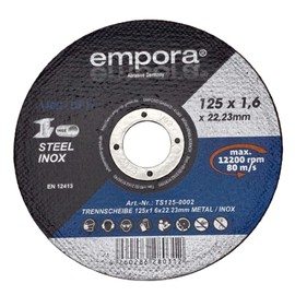 Cutting Disc 125 mm – Cutting Disc for Angle Grinder – Flex Disc – Grinding Disc – Stainless Steel Metal Diameter 125 mm x 1.6 mm x 22.23 mm – Max. 13300 RPM – 80 m/s – EN. 12413