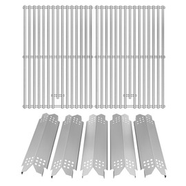 SafBbcue Grill Parts Kit for Home Depot Nexgrill 5 Burner 720-0888N 720-0888S 720-0888 4 Burner 720-0830H 720-0830HM Replacement Parts, Stainless Steel Grill Heat Plates & Cooking Grates for Nexgrill