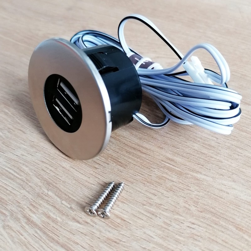 kalb Built-in USB Hub, Stainless Steel, Socket for Smartphone, Tablet,