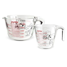 Pyrex Snoopy Measuring Cup 500ml + Snoopy Measuring Cup 1000ml 2pcs / 파이렉스  스누피 계량컵 500ml+스누피 계량컵 1000ml 2개입