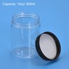 sourcing map Round Plastic Jars with Black Screw Top Lid,