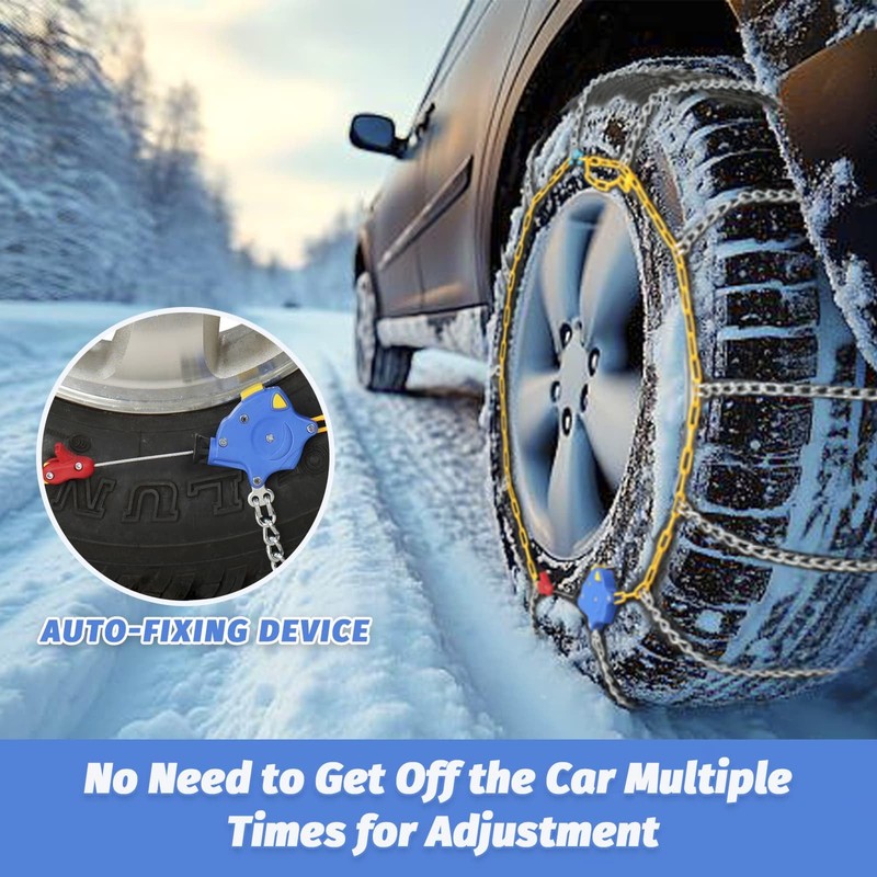 Auto Fixing Snow Chains, 2 x 12 mm, 30s Quick