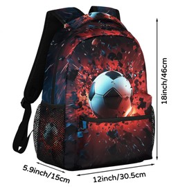 VQUVQV Backpack for Women Men, Soccer Football Waterproof Backpack with Laptop Compartment, Lightweight Carry On Backpack for Travel, Work, Picnic