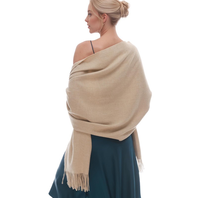 RIIQIICHY Winter Scarf for Women Beige Pashmina Shawls Wraps for