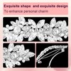 VARMDUKKE Rhinestone Barrettes, Crystal Hair Clips for Wedding, Silver French