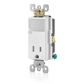 Leviton 15-Amp 125V AC Combination Decora Tamper Resistant Receptacle with LED Guide Light, T6525-W, White