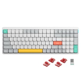 nuphy Air96 V2 Wireless Mechanical Keyboard,100 Keys RGB Backlit Keyboard,Supports Bluetooth 5.1,2.4G and Wired Connection,for PC/Laptop/Windows/Mac -White Gateron Cowberry Switch