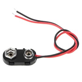 9V Battery Clip Connector I Tinned Wire Leads 150mm Black Red Outlets and Accessories