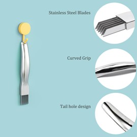 ZLMC Kitchen Scallion Cutter Shred Knife with Stainless Steel Scallion Cutter Green Onion Cutter Slicer, Garlic Cutter Shredder, and Food Speedy Chopper Tool for Kitchen Restaurant Hotel