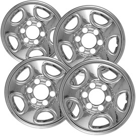 OxGord 16 inch Wheel Skins for 2003-2005 Chevy Astro (Set of 4) Impostor Wheel Covers for 16 inch Chrome ABS Wheels- Auto Tire Replacement Exterior Cap Cover