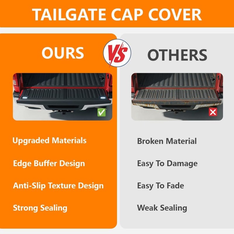 G-PLUS Tailgate Cap Pad Flexible Flex Step Molding Trim w/Release