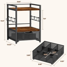 Plaviya 3-Tier Tea Bag Organizer with Drawer for Countertop