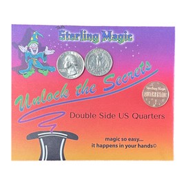 Ted's Sterling Magic Genuine US Double Sided Quarter Coins with Instructions for Magic Tricks (1 Coin, Double Heads)