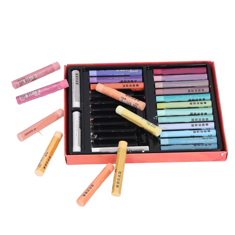 26pcs Oil Pastels 24 Colors Soft Creamy Safe Reliable DIY