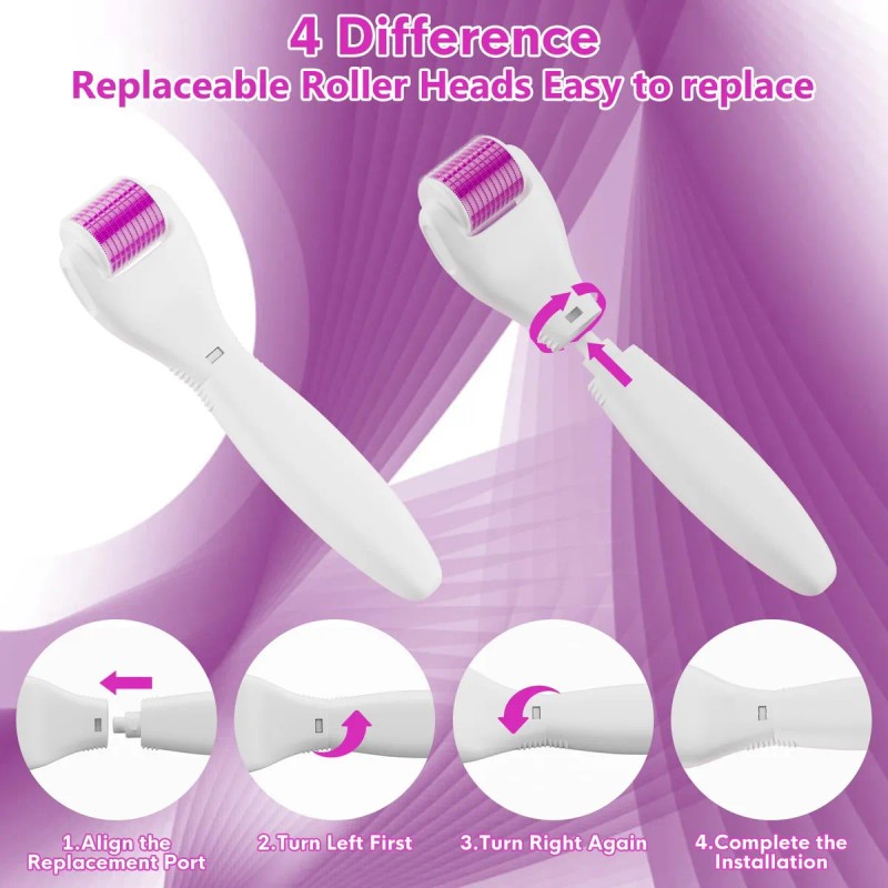 Derma Roller Para Cabello Y Barba Kit De Rodillos De