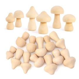 Oewnvmd 18 Pieces Unfinished Mushrooms 6 Sizes of Natural Mushrooms for Art Projects Decoration