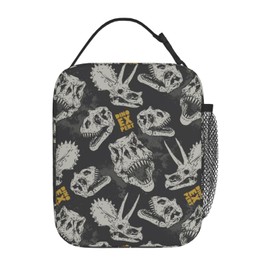 Oplp Dinosaur Skull Dinosaur Skull Lunch Bag Lunch Box Insulated Meal Bag Food Container for School Work Picnic Travel