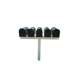 Handy Post for 5 S,M,L Mailboxes, 42-in x 54-in, Heavy Duty, White, Vinyl Sleeve (mailboxes not Included)