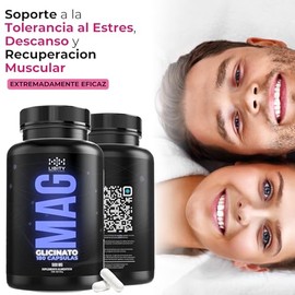 Glicinato de Magnesio 100% Puro con 16% Magnesio Elemental de 180 Cápsulas 500 mg (Suministro 180 Días) Alta Biodisponibilidad y Absorción Óptima – Fó