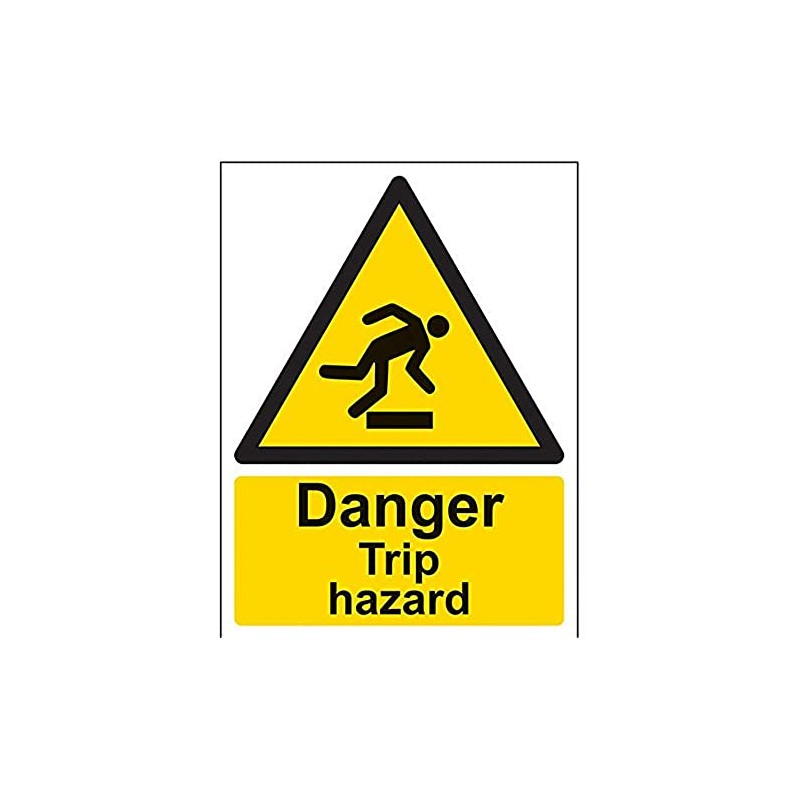 V Safety Danger Trip Hazard Warning Sign - 150mm x