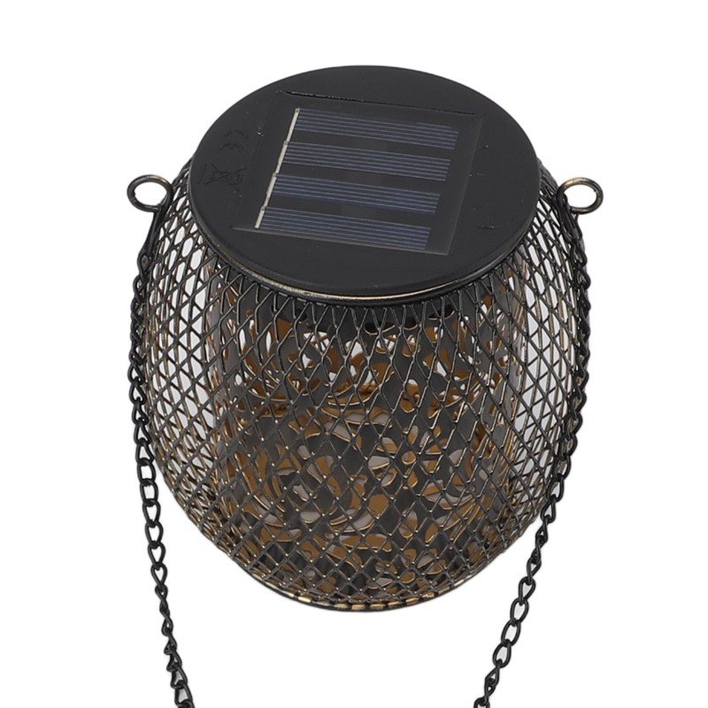 2pcs Outdoor Hanging Solar Lanterns IP65 Waterproof Solar Wrought Iron