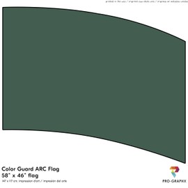 Pro-Graphx PRACTICE FLAG Color Guard Flag For Marching Band Color Guard Flag Pole, Curved Rectangle Indoor Winter Competition, Colorguard Performance ARC Flag, Polyester Silk - (EMERALD)