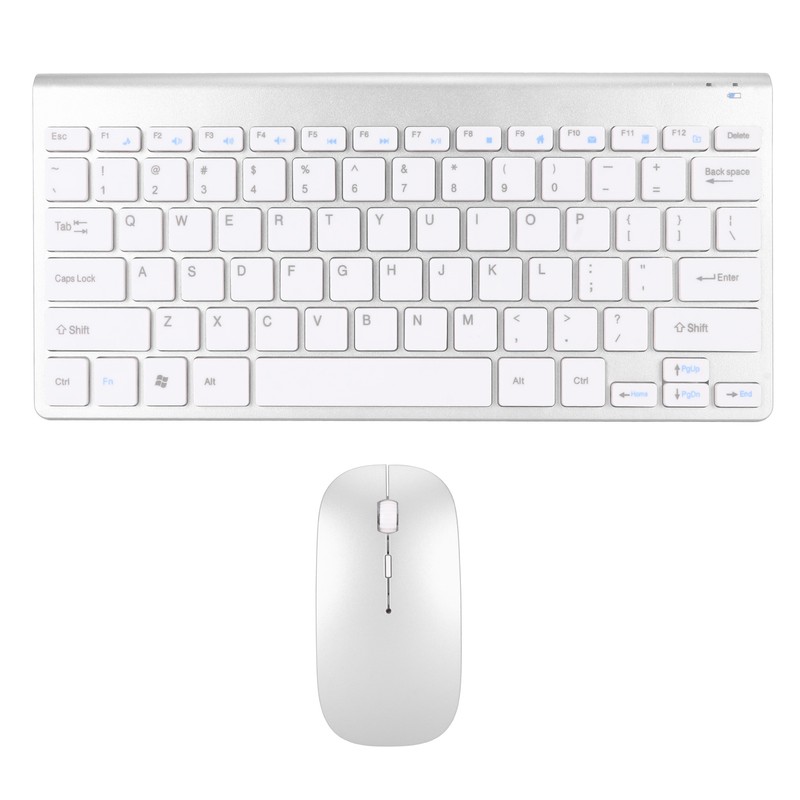 Smart Wireless Keyboard Mouse Kit Silent LED Indicator Waterproof Power